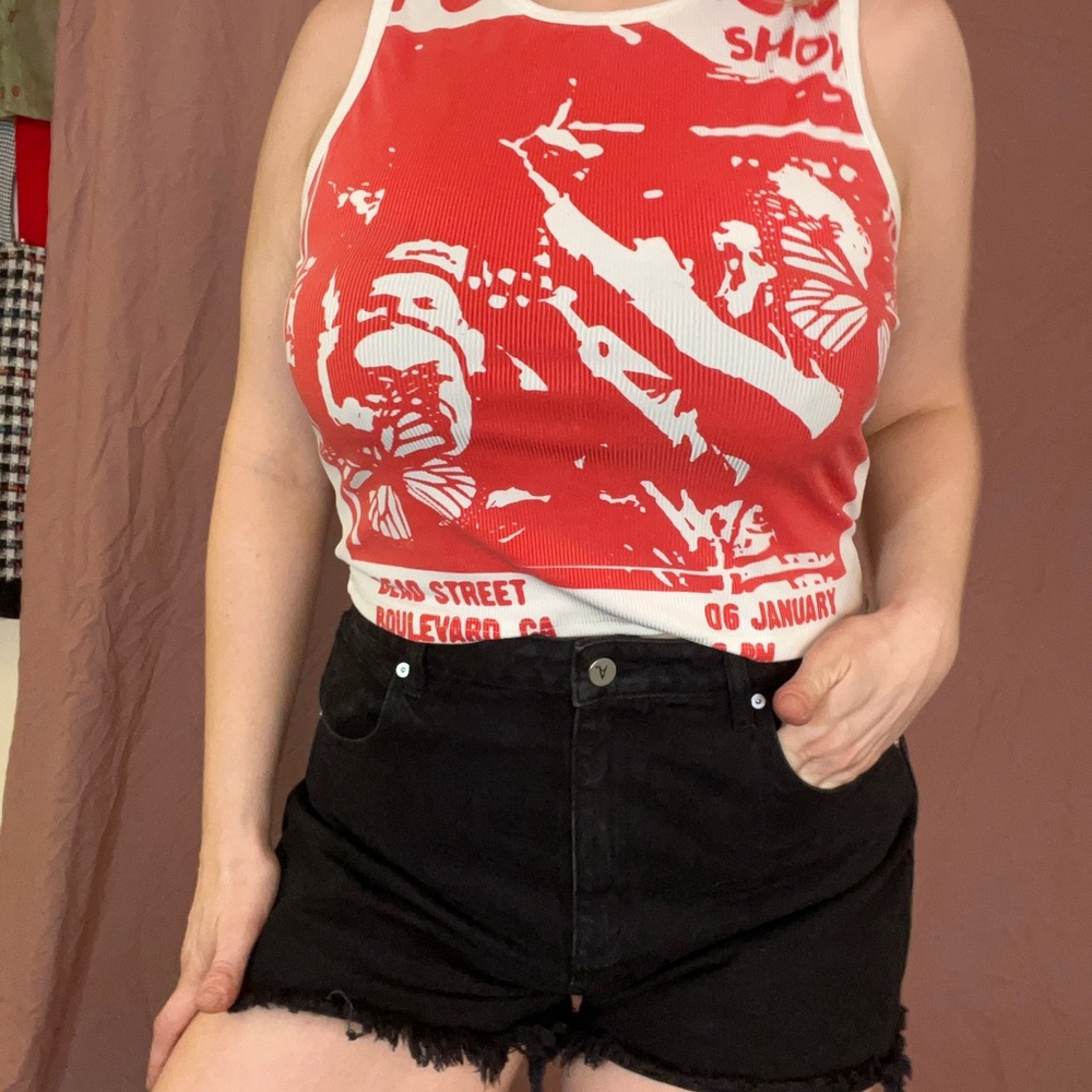 Princess Polly Red Graphic Tank Top